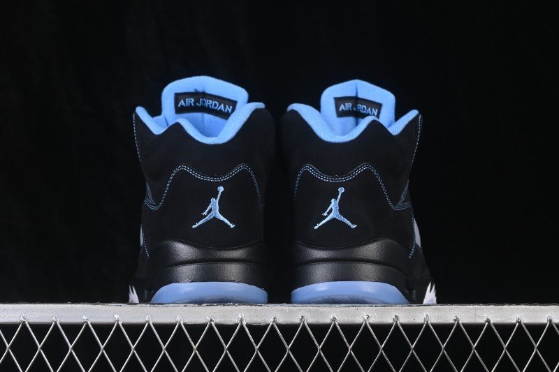 Nike Air Jordan 5 Retro 'Black University Blue' AJ5 Running Shoes with Premium Leather Upper - DD0587-008