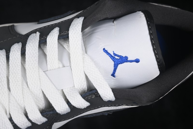 Nike Air Jordan 1 Low Retro Basketball Shoes with White Grey Crackle Design - IU2268-100