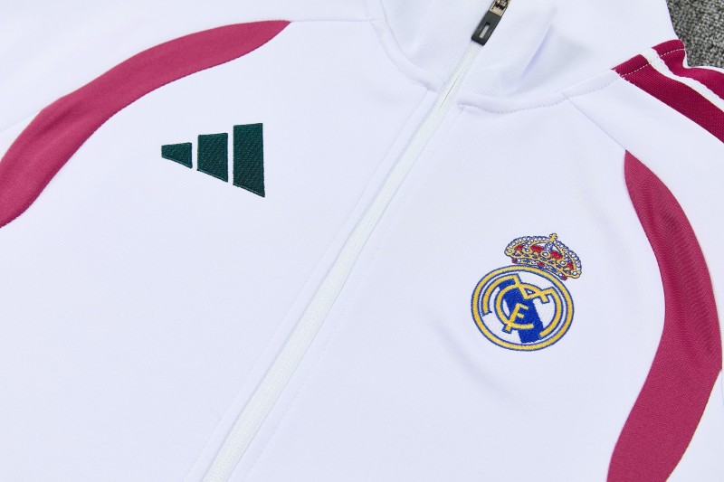 26/27 Real Madrid White & Dark Green Full Zipper Jacket Tracksuit + Long Pants
