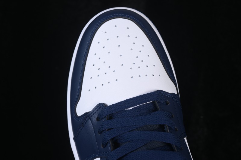 Nike Air Jordan 1 Low Retro Basketball Shoes with Classic White and Blue Colorway - 553558-404