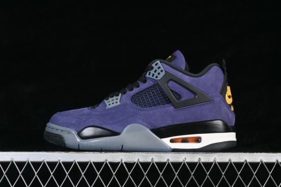 Nike Air Jordan 4 Retro 'Lakers' Premium Suede Basketball Sneakers - FV5029-500