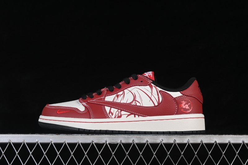 Nike Travis Scott x Fragment Design x Air Jordan 1 Low OG SP Retro Low-Top Casual Skateboarding Shoes - NH0601-065
