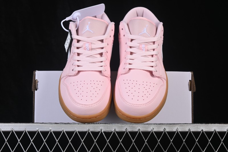 Nike Air Jordan 1 Low Retro Basketball Shoes with Light Gum Pink Accent - DC0774-601
