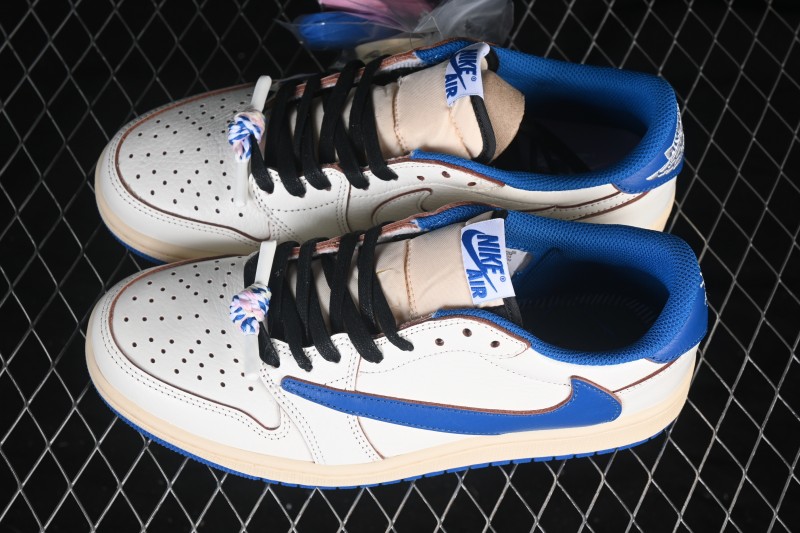 Nike Travis Scott x Air Jordan 1 Low OG Retro Basketball Shoes with Reversed Swoosh - DM7866-104