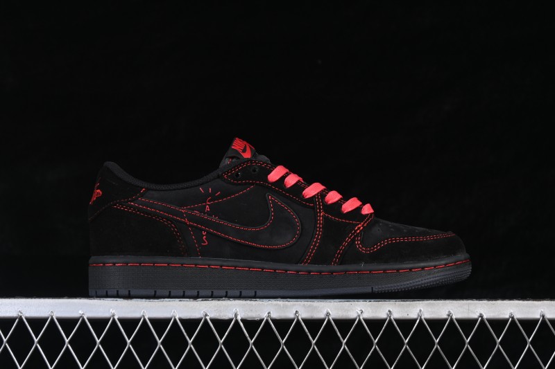 Nike Travis Scott Air Jordan 1 Low OG Retro Basketball Shoes with Reverse Swoosh - DM7866-003
