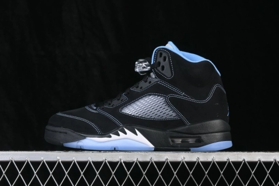 Air Jordan 5 Retro 'Black University Blue' Basketball Sneakers for Men - DD0587-008