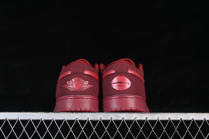 Nike Air Jordan 1 Low Retro Basketball Shoes with Gum Sole in Wine Red - IB7012-600
