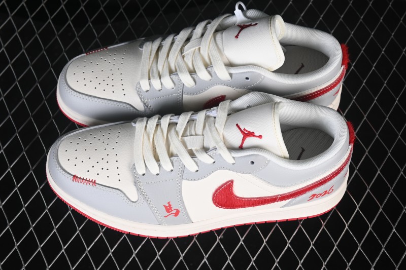 Nike Air Jordan 1 Low Year of the Horse Limited Edition Red Pony Premium Custom Low-Top Retro Basketball Shoes - MZ9588-841