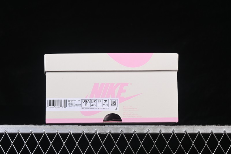Nike Travis Scott x Air Jordan 1 Low OG Sneakers with Reverse Swoosh Design - IQ7604-101