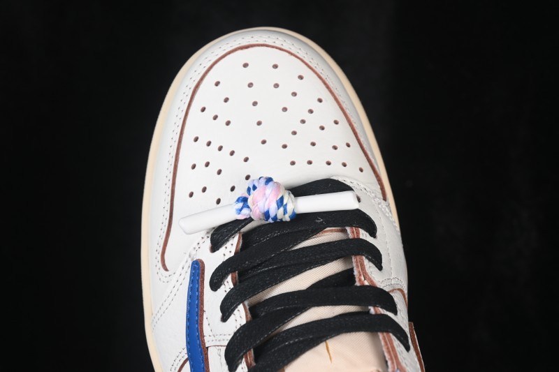 Nike Travis Scott x Air Jordan 1 Low OG Retro Basketball Shoes with Reversed Swoosh - DM7866-104