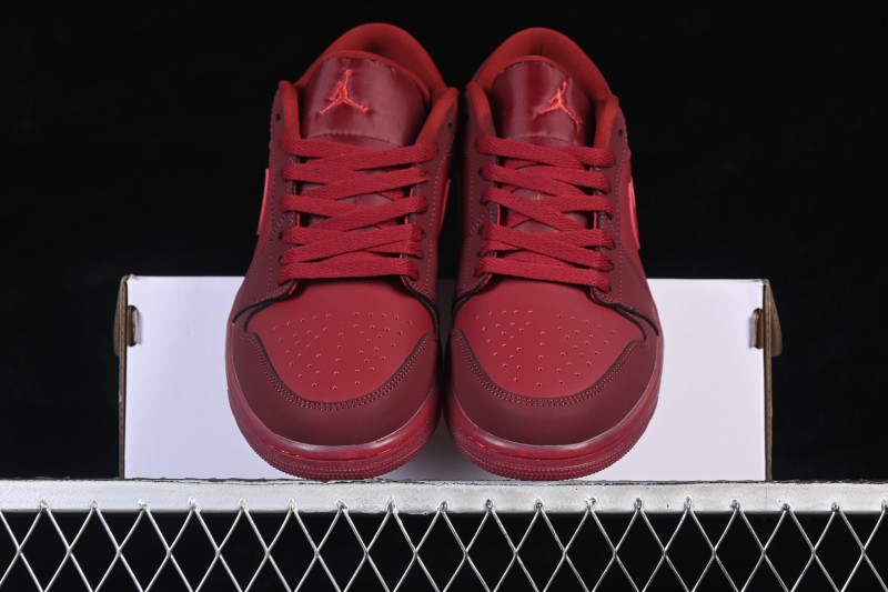 Nike Air Jordan 1 Low Retro Basketball Shoes with Gum Sole in Wine Red - IB7012-600