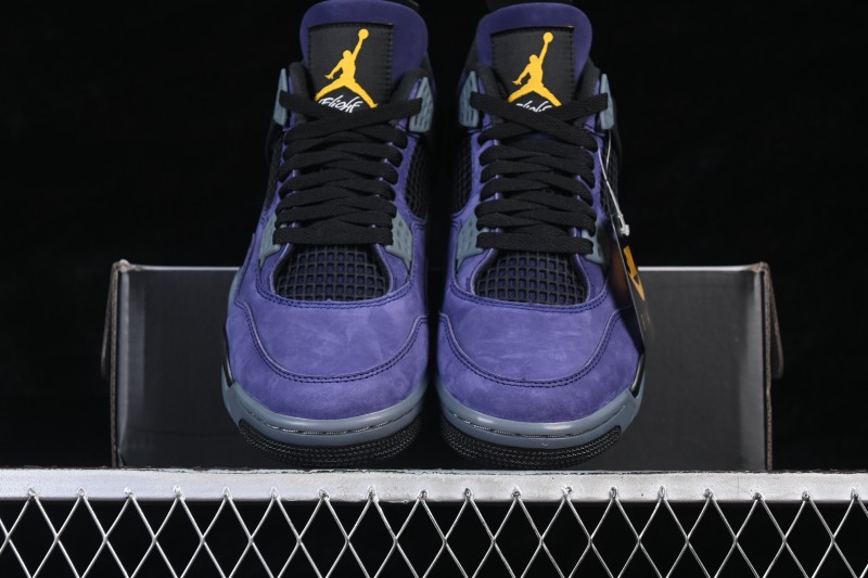 Nike Air Jordan 4 Retro OG 'Lakers' Basketball Shoes with Premium Leather and Iconic Design - FV5029-500