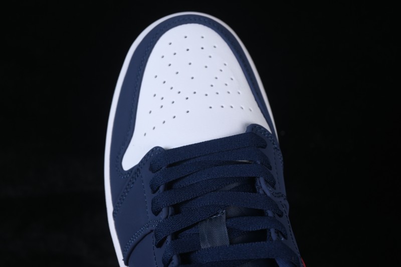 Nike Air Jordan 1 Low Retro Basketball Sneakers with Iconic Color Blocking - CZ8454-400