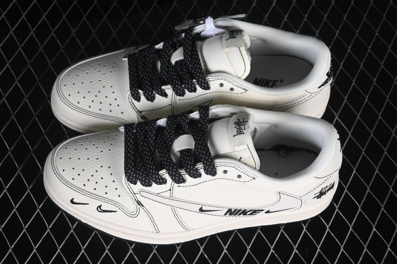 Nike Air Jordan 1 Low Stussy联名高端定制低帮复古篮球鞋 - HH7518-092