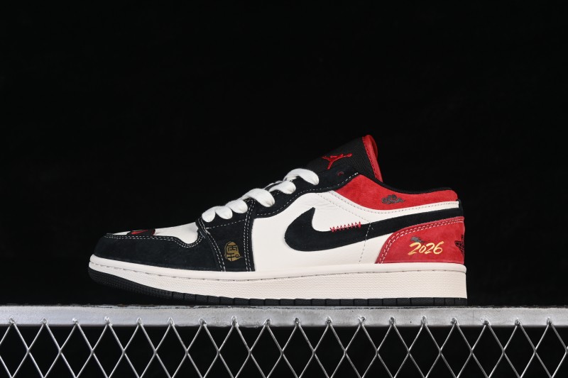 Nike Air Jordan 1 Low Retro Basketball Shoes with Year of the Horse Colorway - MZ9588-840