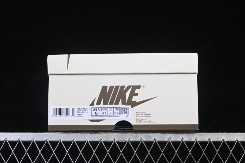 Nike Travis Scott Air Jordan 1 Low OG Retro Basketball Shoes with Reverse Swoosh - DM7866-003