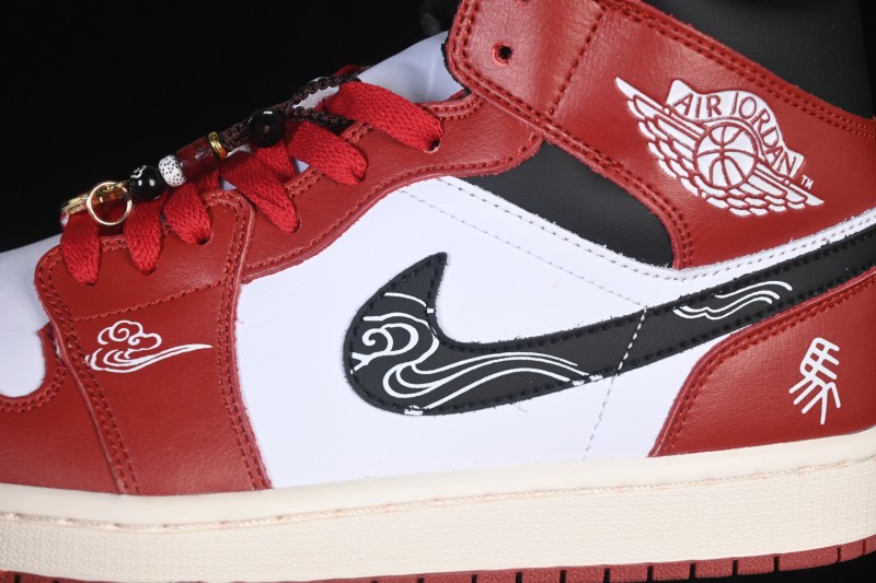 Nike Air Jordan 1 Mid Chinese New Year Year of the Horse Limited Edition Mid-Top Casual Sneakers - DQ8426-105