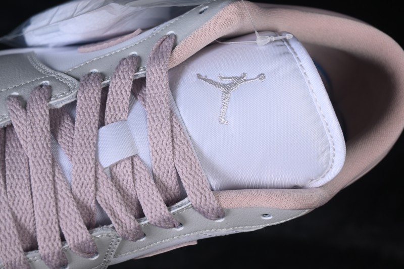 Nike Air Jordan 1 Low AJ1 Casual Skateboarding Shoes in White and Pink - DC0774-606