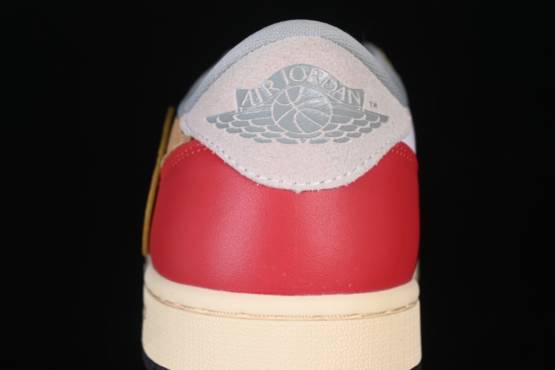 Nike Travis Scott x Air Jordan 1 Low OG Retro Sneakers with Reverse Swoosh Design - XZ6868-005