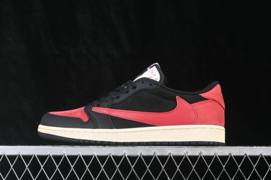 Nike Travis Scott x Air Jordan 1 Low OG Retro Basketball Shoes with Reverse Swoosh Design - DM7866-061