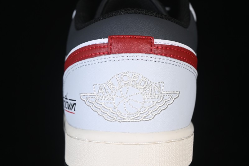 Nike Air Jordan 1 Low Retro Basketball Shoes in White and Red - 553558-081