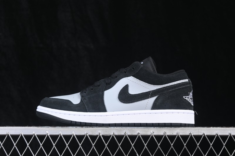 Nike Air Jordan 1 Low Retro Basketball Shoes with Classic Black and Grey Colorway - 553558-048