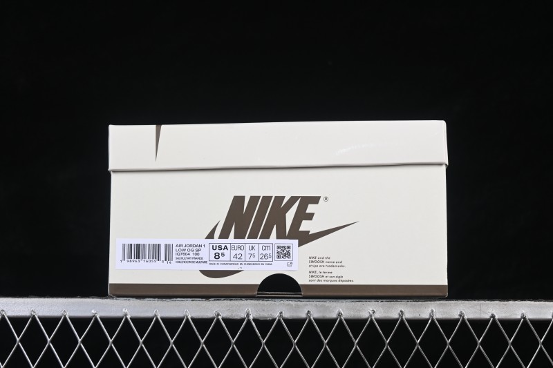 Nike Travis Scott x Air Jordan 1 Low OG Retro Basketball Shoes with Reverse Swoosh - IQ7604-100