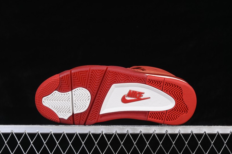 Nike Nigel Sylvester x Air Jordan 4 OG Brick By Brick Red Suede Sneakers - HF4340-800