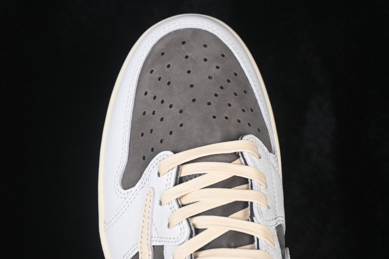 Nike Travis Scott x Air Jordan 1 Low OG Retro Sneakers with Reversed Swoosh Design - DM7866-162
