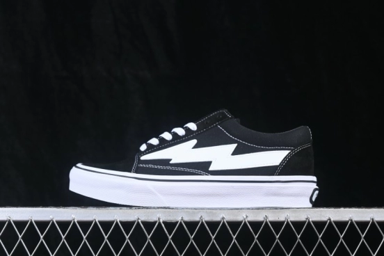 Revenge x Storm Old Skool Lightning Low-Top Casual Skate Shoes Black White - M.C3