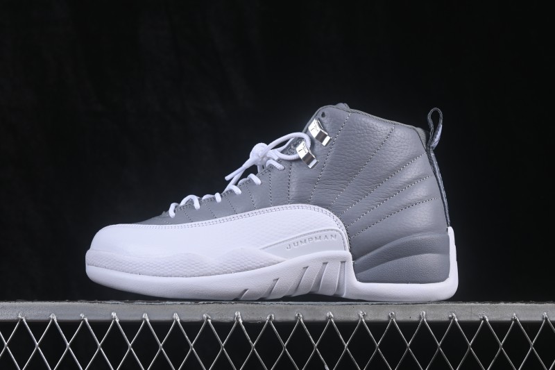 Nike Air Jordan 12 Retro High-Top Basketball Sneakers with Premium Leather and Stealth Colorway - CT8013-015