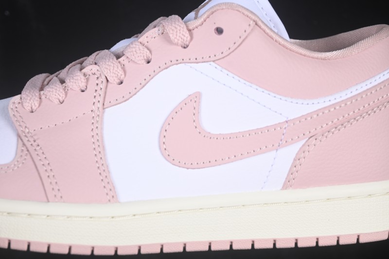 Nike Air Jordan 1 Low Retro Basketball Shoes in White and Pink for Casual Wear - DC0774-162