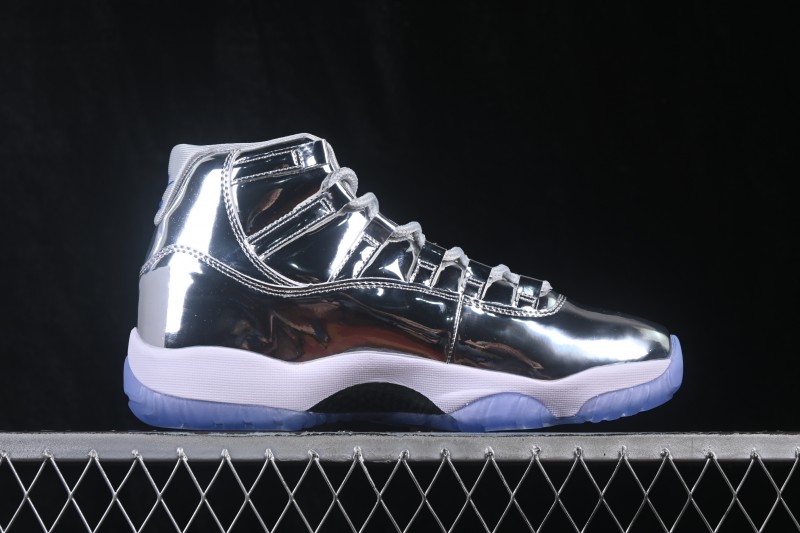 Nike Air Jordan 11 Retro Basketball Shoes with Metallic Silver Accents - CT8012-730