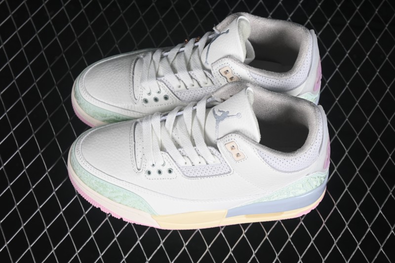 Nike Air Jordan 3 Retro Easter Running Shoes with Pastel Accents and Embroidered Cracks - IF4396-100