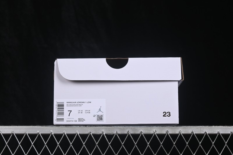 Nike Air Jordan 1 Low Retro Basketball Sneakers with Light Blue Color Blocking and Low-Top Casual Design - DC0774-108