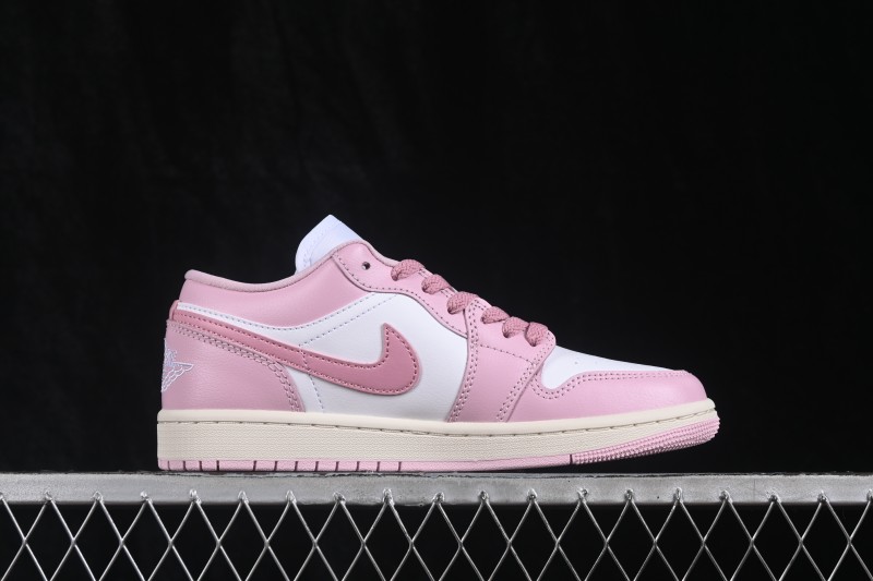Nike Air Jordan 1 Low Retro Basketball Shoes with Classic White-Pink Colorway - DC0774-607