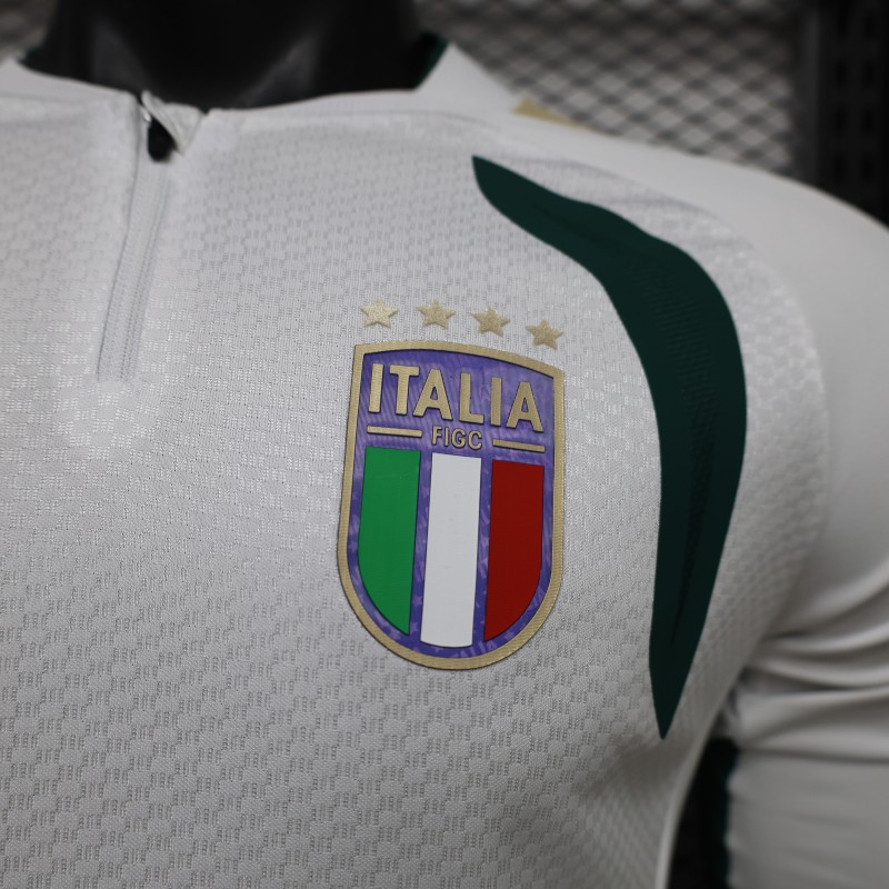 Player Version 2026 Italy Away White Long Sleeve Jersey