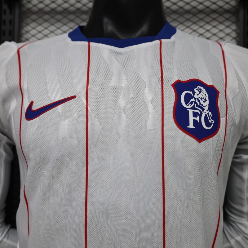 Player Version 26/27 Chelsea FC White with Red Pinstripe Third Long Sleeve Jersey