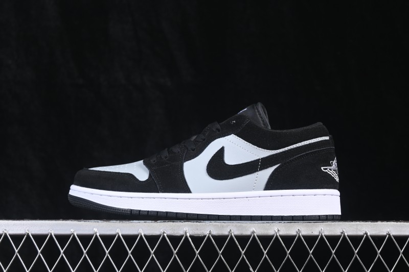 Air Jordan 1 Low Black Grey Retro Cultural Basketball Shoes - 553558-048