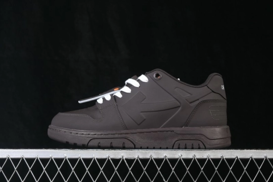Off-White Out Of Office Low-Top Fashion Sneakers Brown Black - AJD4
