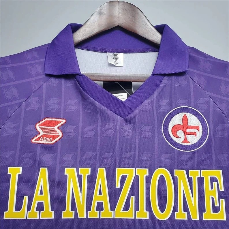 Retro 89/90 Fiorentina Home Soccer Jersey