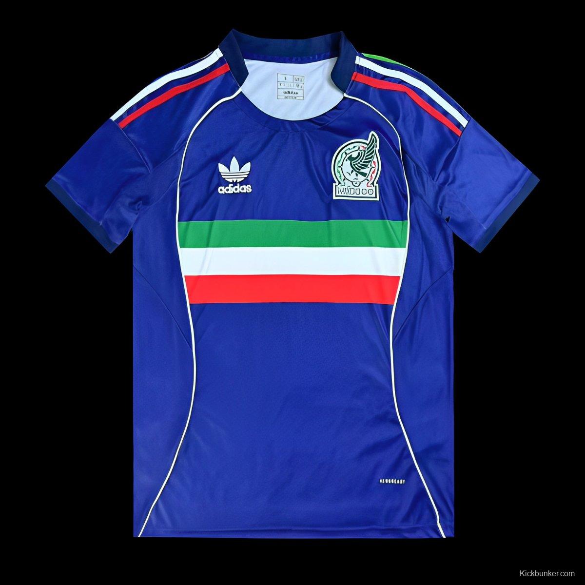 2025 Mexico Away Blue with Tricolor Stripe Jersey