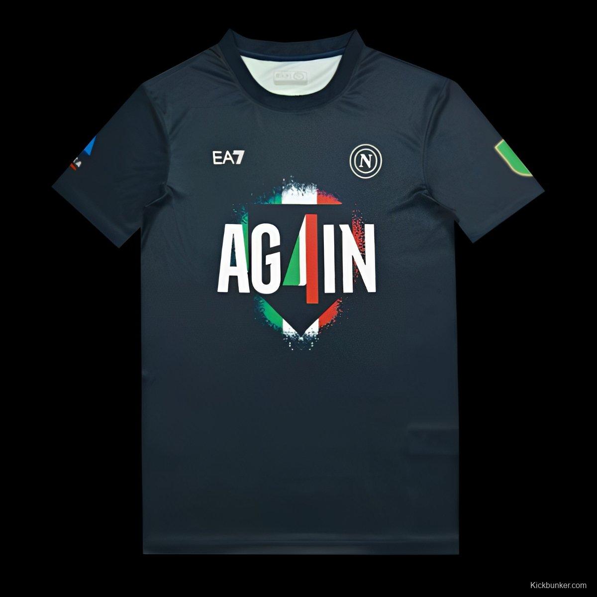 25/26 Napoli EA7 Champion Black T-Shirt