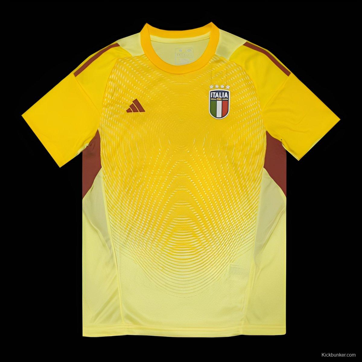 2025 Italy Yellow Goalkeeper Jersey