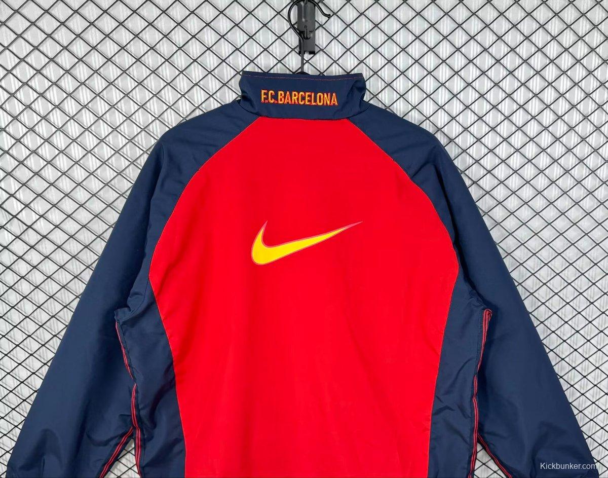 Retro 98/00 Barcelona Home Red Full Zipper Windbreaker