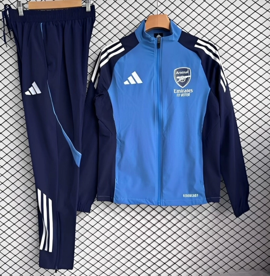 25/26 Arsenal Blue Full Zipper Windbreaker + Long Pants