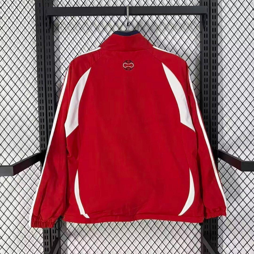 Retro 2006 France Red Full Zipper Windbreaker