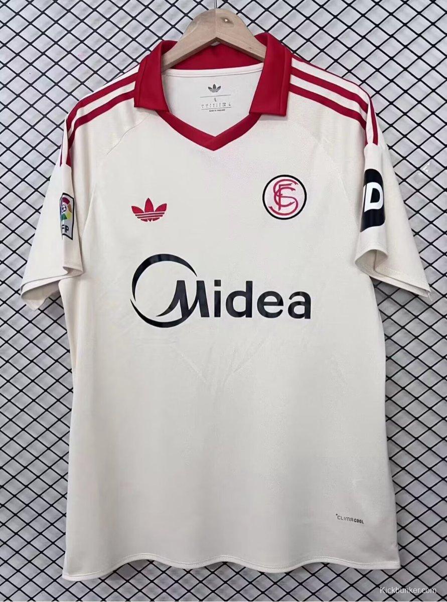 25/26 Sevilla White Vintage Re-make Jersey