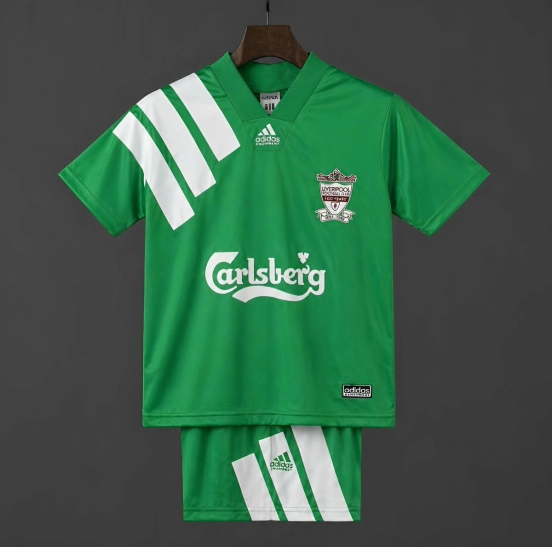Retro 92/93 Kids Liverpool Away Green Jersey