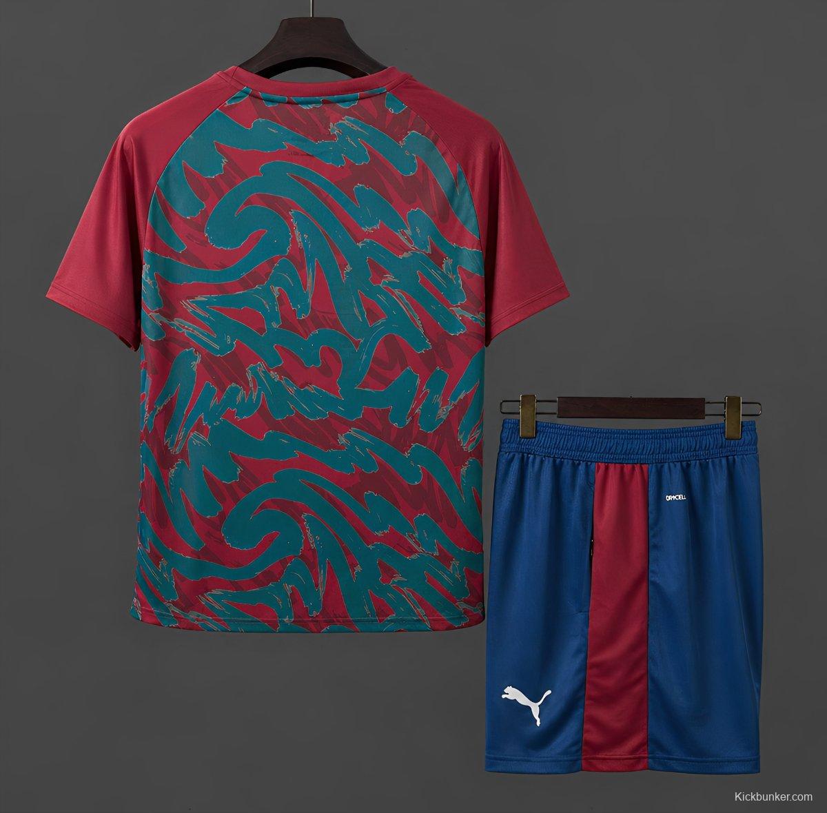 2026 Portugal  Pre-Match Red/Green Training Jersey + Shorts Set